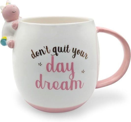 Decodyne Funny Unicorn Coffee Mug 14 Ounce, Gag Gifts for Adults, White Elephant Gifts, Cute Stuff For Women and Teen Girls, Coworker Office Gift, Cool Stuff