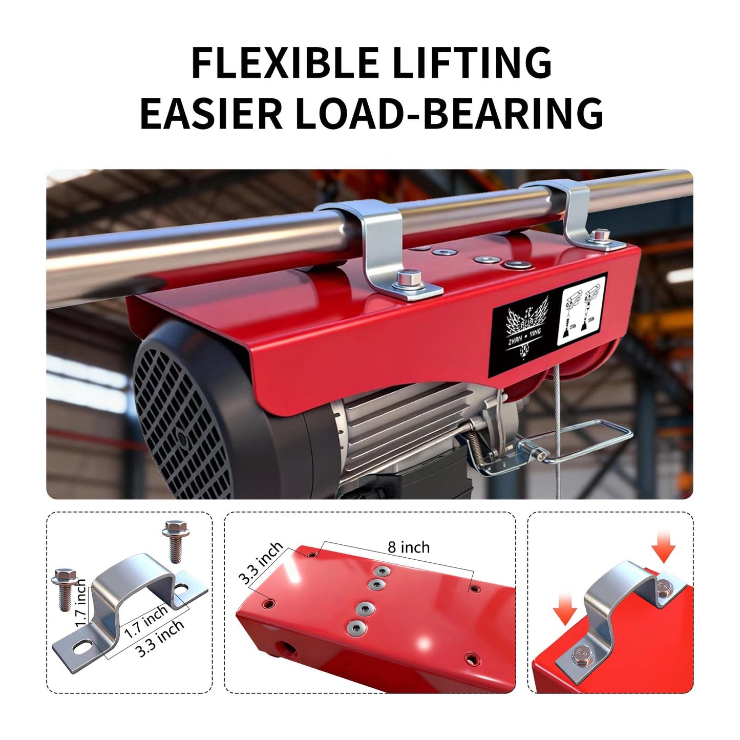 Electric Hoist, 1320 lbs 110V Electric Winch with 328 ft Wireless & 14 ft Wired Remote Control, Single/Double Slings, 40 ft Single Cable Lifting Height, Lift Hoist for Garage Warehouse Factory