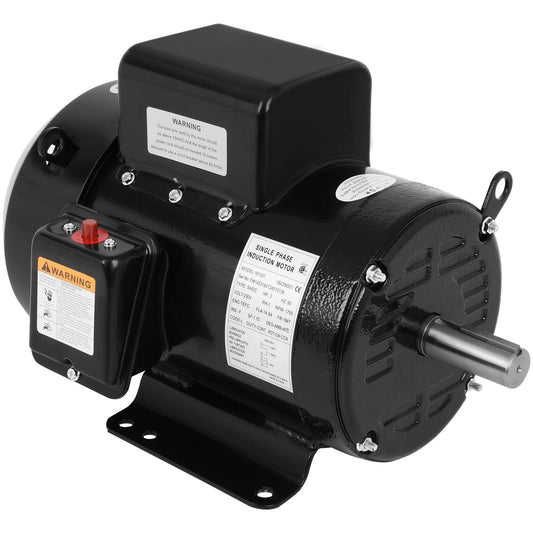 3HP Electric Motor 1750RPM Farm Duty Single Phase Motor 4 Pole 1-1/8" Shaft Diameter, 2.75" Shaft Length,184T CW/CCW TEFC IP55 60HZ