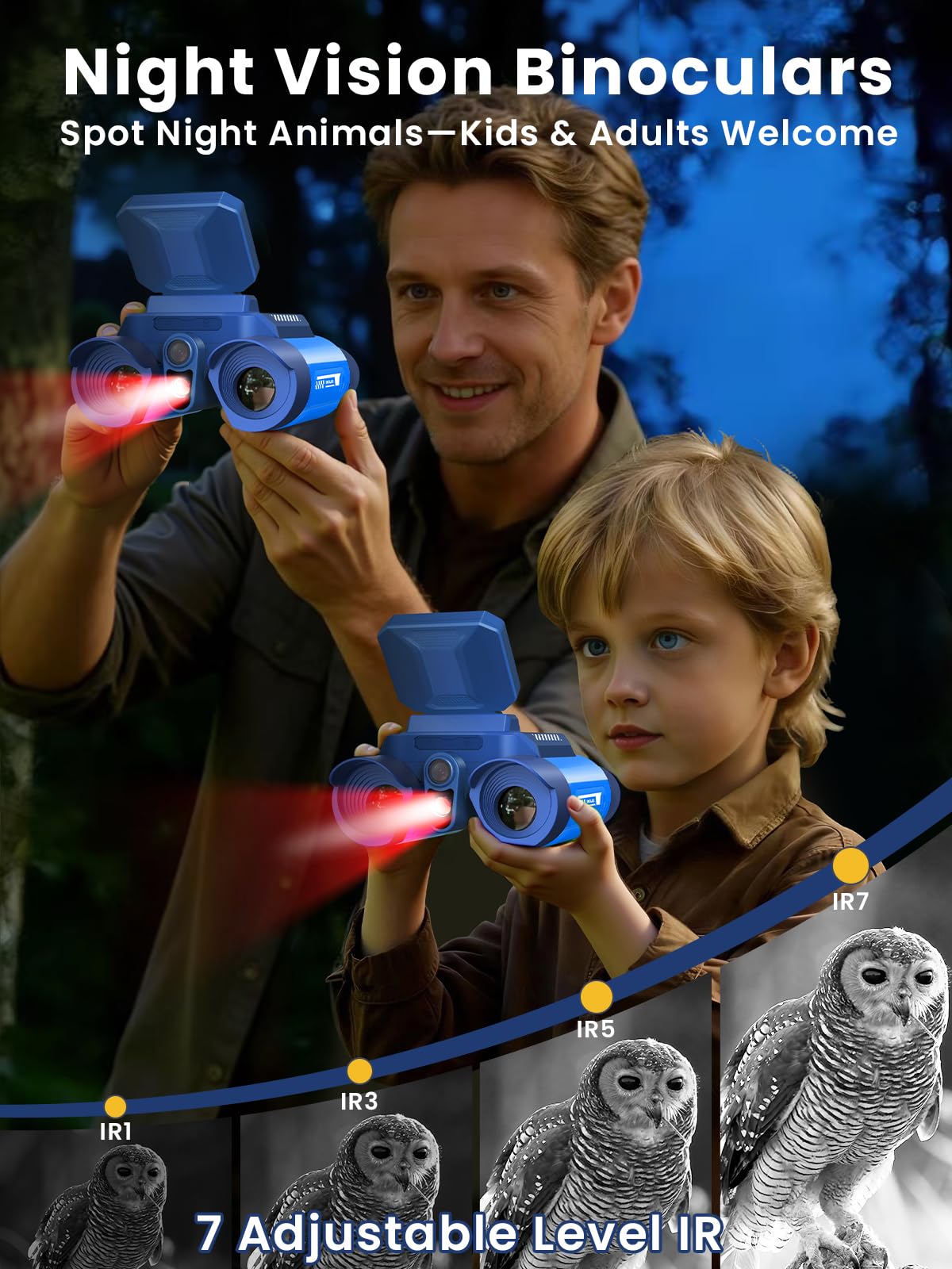 Acoath Binoculars for Kids with Night Vision Camera, Kids Telescope, 10X Optical Zoom, Magic Adventures Telescope Toys Gifts for Age 3, 4, 5, 6, 7, 8, 9, 10+ Years Old Boys Girls
