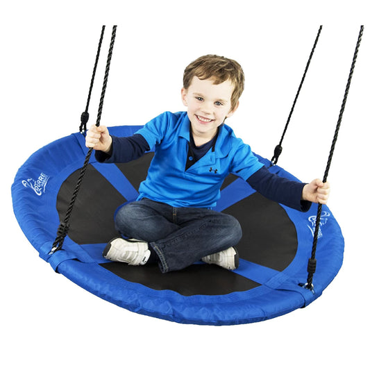 Flying Squirrel Giant Rope Swing - 40" Saucer Tree Swing- Additions & Replacements for Active Outdoor Play Equipment - Blue