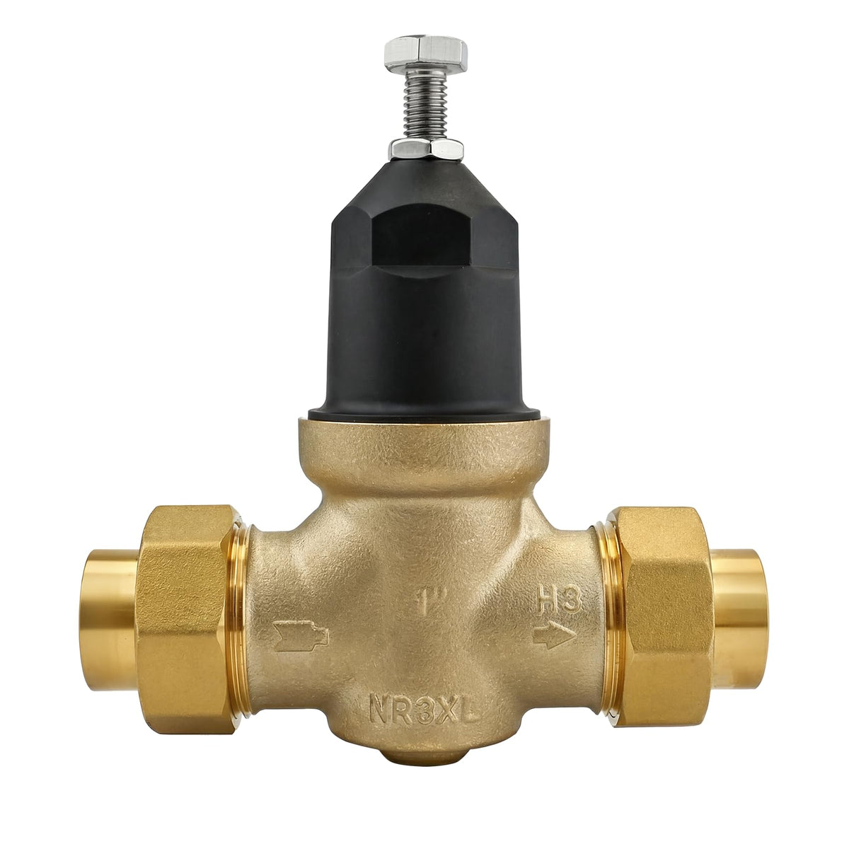 1" NR3XLDU Water Pressure Reducing Valve, 1" NR3XL with Double Union FNPT Connection, No Lead Water Pressure Regulator for Home & Commercial Use
