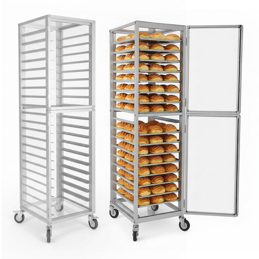 18 Tiers Bun Pan Rack with Wheels Aluminum Sheet Pan Rack NSF Listed Bakery Cart for Restaurant & Catering 18.5x24.6x70in