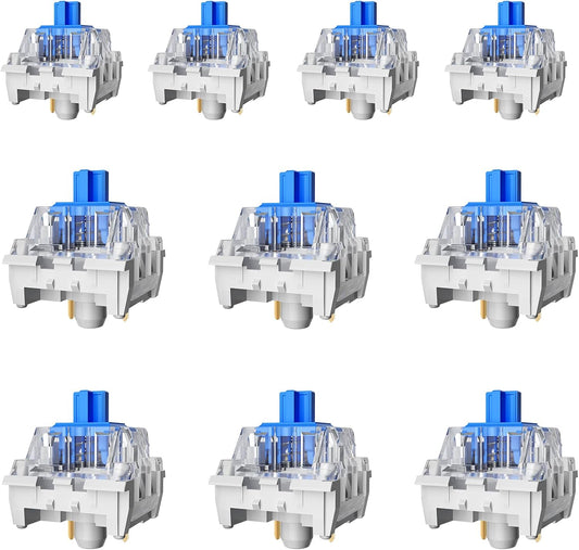 54PCS 3D ZhouWang Blue Switch,Dustproof Click Switch,Crisp clicking Sound with Strong Tactile Feedback, Suitable