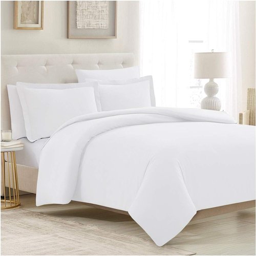 Mellanni Duvet Cover Set - 5-Piece Hotel Luxury Bedding - Extra Soft & Cooling Microfiber | Queen, White