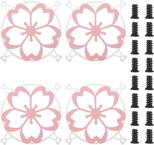 4 120mm Lounsweer Pcs Pink Sakura Guard Fan Grill Metal PC Fan Grill Cover with Screws Cute Computer Accessories