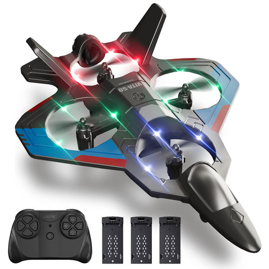 Foam Remote Control Airplanes with 3 Batteries, RC Plane Airplane Toys for Boys Kids Adults Beginners 4-8 8-12 12-16, RC Planes Fighter Jet Helicopter Drones for Kids Adults, 360° Flip Easy to Fly