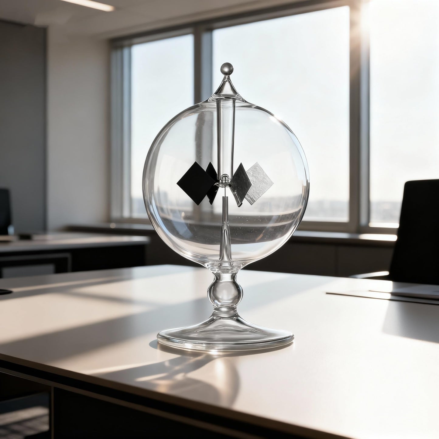 DORAMI Clear Solar Power Crookes Radiometer Sun Light Energy Glass Windmill Spinning Vanes