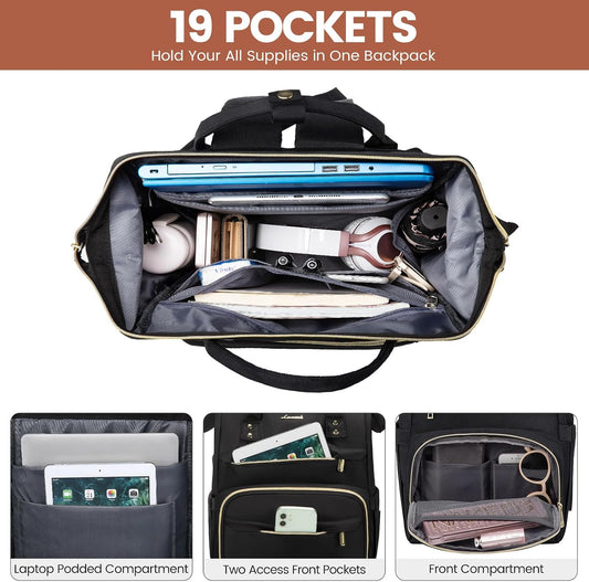 Backpack,15.6 Inch Backpack,Waterproof Pack LOVEVOOK Laptop Professional Womens Purse Computer Bag Nurse Teacher