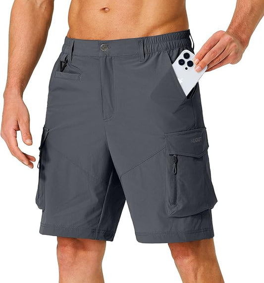 Men's Hiking Cargo Shorts Quick Dry Lightweight Travel Shorts with Multi Pockets for Fishing Camping Golf