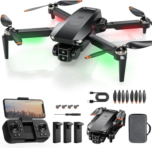 Drone with Camera for Adults 4K, Brushless Motor Drones for Kids Beginners, 60 Mins Flight, 130° Lens, FPV Foldable RC Quadcopter, Gesture Photography, Toys Gifts for Teen Boys Girls, Purple