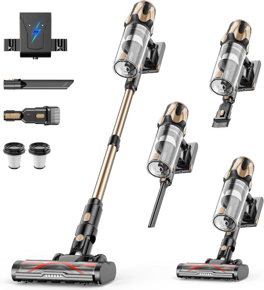 Tikom V850 Cordless Vacuum Cleaner - 50000Pa Suction, 70 Mins Runtime, LED Touch Screen, 1.8L Dust Cup, Lightweight for Pet Hair & Carpets