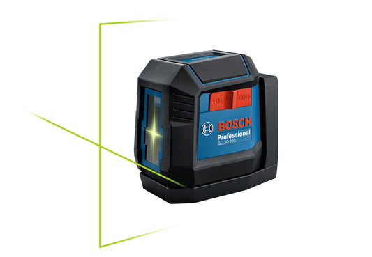 BOSCH GLL50-20G 50 Ft Green-Beam Self-Leveling Cross-Line Laser, Includes Integrated Magnetic Mount, 2 AA Batteries, & Soft Pouch