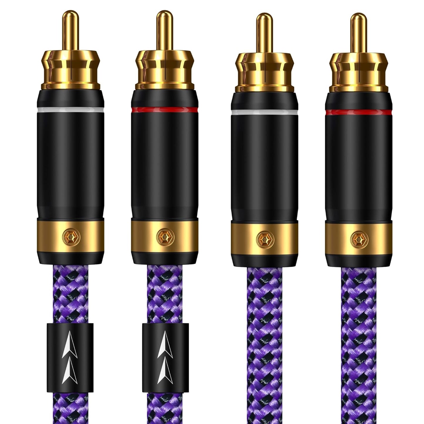 Veimeitk 2 2 24K (4.9FT/1.5m) RCA to RCA Audio Cable Heavy Duty Gold-Plated Pure Copper Shell Oxygen-Free Copper