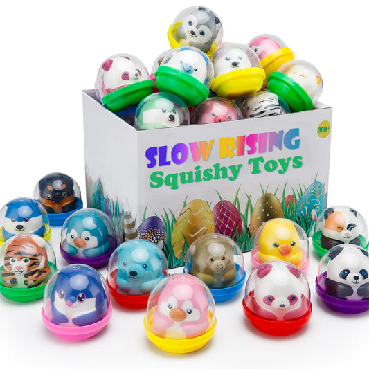 30 Packs Party Favors Slow Rising Animals with Capsules,Goodie Bag Stuffers,Birthday Gifts,Treasure Box Toys, Kids Classroom Prizes,Claw Machine Toys,Mini Animal Toys,Stress Relief Squishy toys