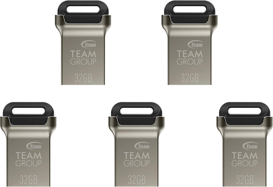 TEAMGROUP C162 32GB 5 Pack 3.2 1 3.1/3.0 100MB/s TC162332GB21 USB Gen USB Mini Fits Metal Read Flash Thumb Drive