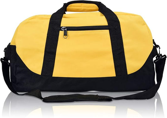 DALIX 18" Two Tone Duffle Bag Medium Black Red Blue Gold Pink Purple Gray