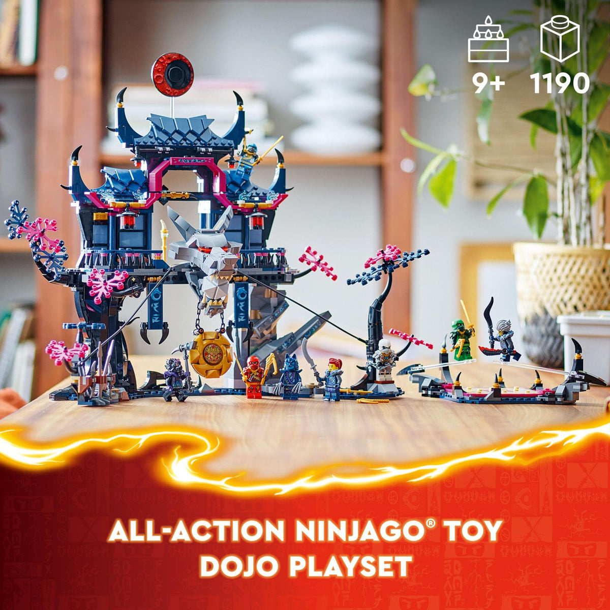 LEGO Ninjago Wolf Mask Shadow Dojo Building Toy - Pretend Play Ninja Figures & Playset - Toys for Boys & Girls, Ages 9+ Years - W/ 8 Minifigures - 71813