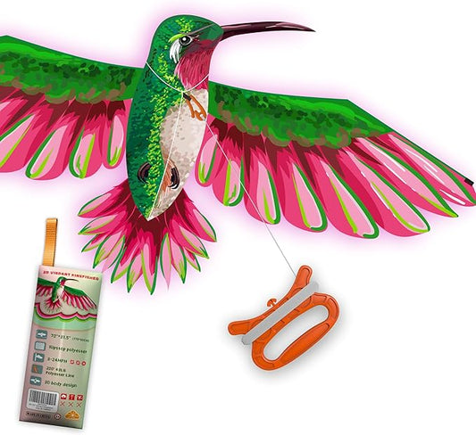 ORGCLDKT- 3D Lifelike Style Bird/Eagle Kite, Super Easy to Fly with, Ideal for Kids, Adults, Girls, Boys. Kites for The Beach, Grassland, Hiking