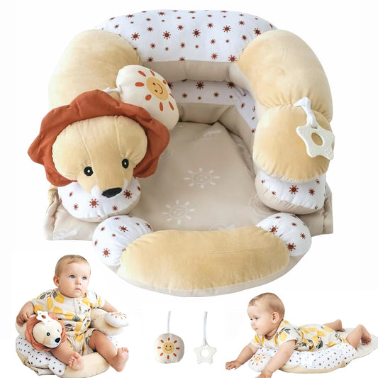 Aila+Aiden Tummy Time Mat & Seated Support - Sensory Toys for Newborns & Babies (Sand)