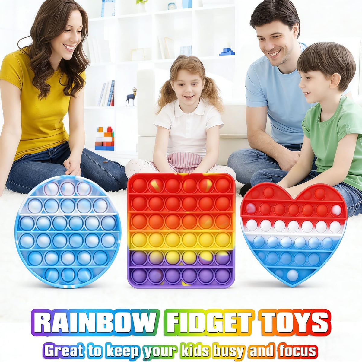 36PCS Rainbow Colors Pop Bubble Fidget Sensory Toys, Pop Fidget Toys,Pop Toy Bulk for Party Favor, Classroom Student Prizes Easter Basket Goodie Bag Stuffers Christmas Valentine Gift