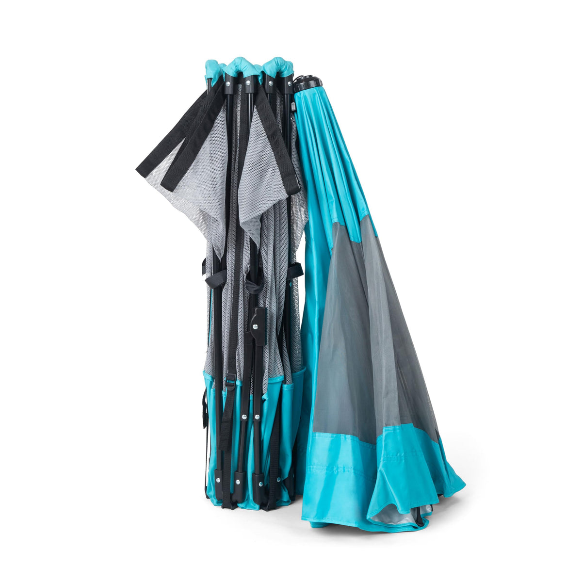Regalo Safety My Play Deluxe Baby Playpen & Portable Play Yard with Canopy, Foldable 6-Panel Indoor Outdoor Playpen for Babies & Toddlers, Mesh Sides, Washable Nylon Bottom, 48", Aqua/Black
