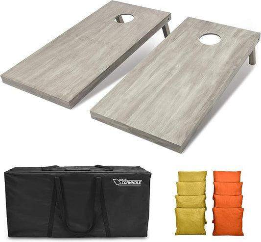 GoSports 4 ft x 2 ft Regulation Size Wooden Cornhole Boards Set - Includes Carrying Case and Bean Bags (Choose Your Colors) Over 100 Color Combinations