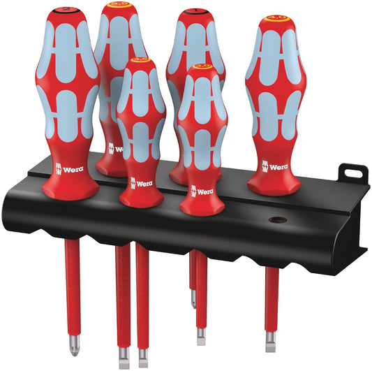 Wera 3165 i/6 Screwdriver Set - Stainless Steel, 6 Pieces with Convenient Rack