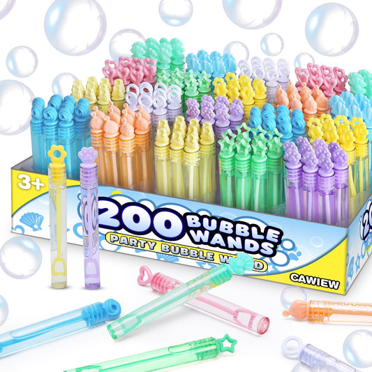 200 Pack Mini Bubble Party Favors for Kids, Bubbles Bulk with Gift Box, Pastel Bubble Wand Sticks Toy for Party Supply, Birthday Decorations, Wedding, Goody Bag Stuffers Fillers, Carnival Prizes