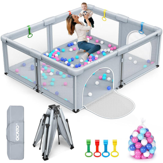 Skiennix Baby Playpen - Foldable Large Portable Safety Area for Toddlers | Indoor/Outdoor (71" × 59")
