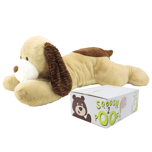 Animal Adventure®| Sqoosh2Poof™| Jumbo Plush Character Compressed Inside Small Box | 44" Dog