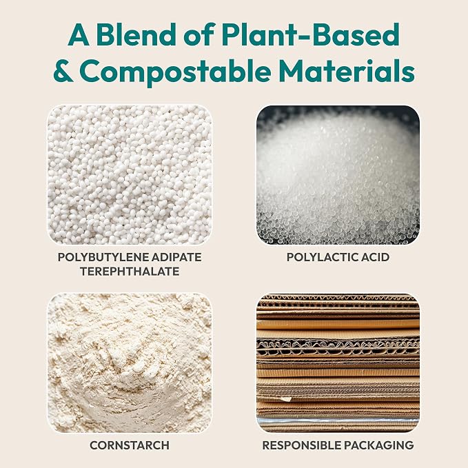 FEBU Sandwich Compostable Food Storage Bags, 180 Count | Certified Home Compostable & Biodegradable | PFAS & BPA Free Zipper Bags | Leak-Proof & Resealable | 6.5"x 5.88”