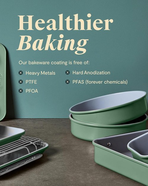 Caraway Non-Stick Ceramic Baking Sheet - Non-Toxic & PTFE Free - Ideal for Baking & Roasting - Medium (15" x 10") - Slate