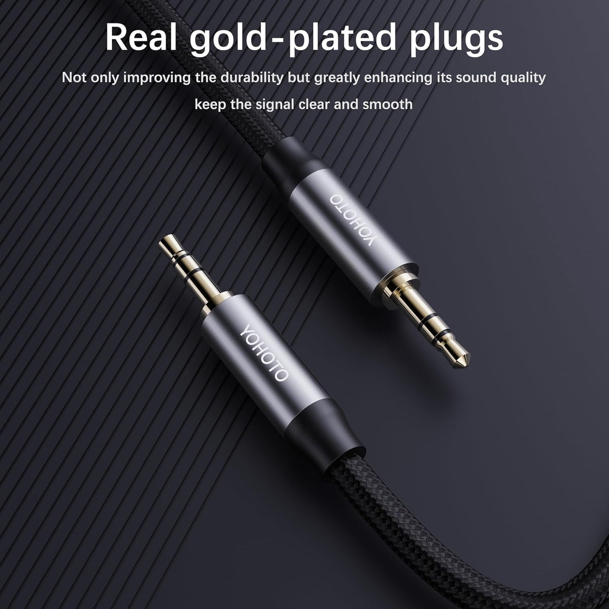 YOHOTO (4FT) AUX3.5mm Audio Cable Nylon Braided Aux Cord Male to Male Stereo Hi-Fi Sound Auxiliary Audio Cable