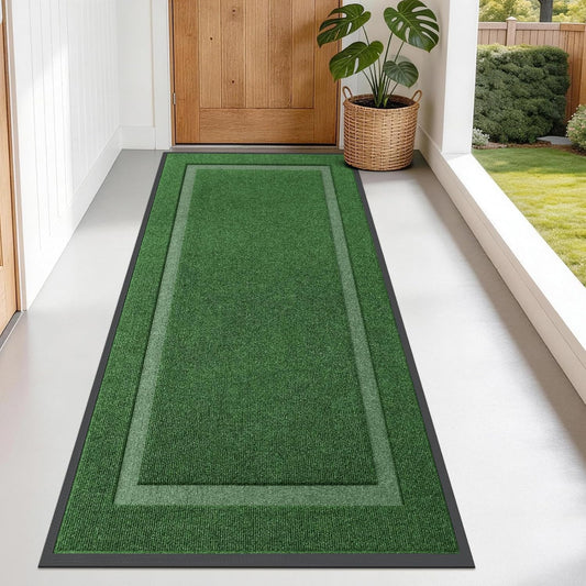OLANLY Waterproof Front Door Mat - All-Season Indoor/Outdoor Doormat, Easy Clean, 71x34, Green