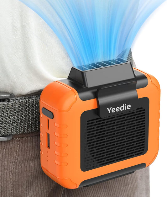 23H 6200 3 Portable Mini Waist Fan Rechargeable with Working Time, RPM Strong Airflow, Speed Levels, Belt Shirt Fan