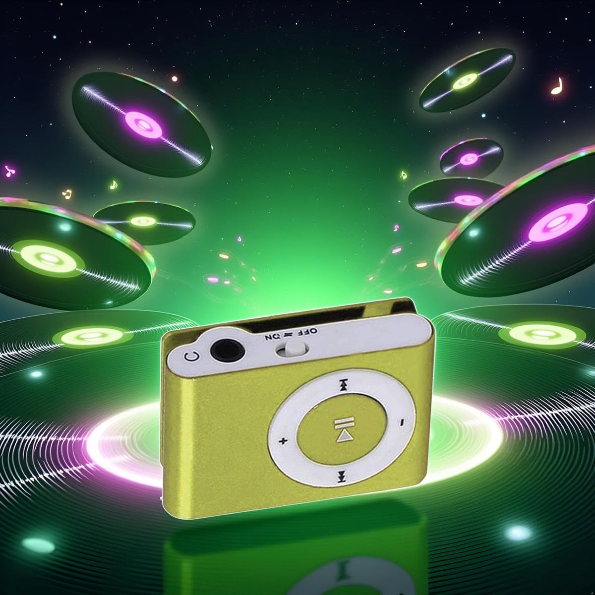 ZhangyiHot Mp3 Green Colors Portable Metal Mini Clip Sport Player No Memory Card Music Player with Tf Slot Nice