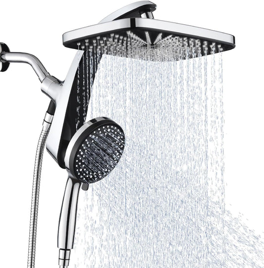 Skiennix High Pressure Rain Shower Head - Handheld Spray Combo with 10 Settings & Magnetic Docking