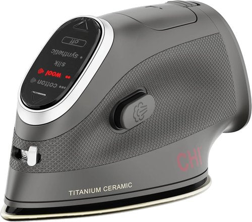 CHI Mini Steam Iron - Portable Travel Iron with Titanium Infused Ceramic Soleplate - 1000 Watts, 10' Cord, Black