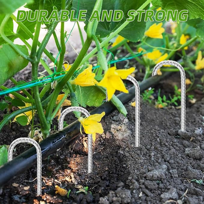 Rebar Stakes 12inx6mm Galvanized J Hook 20pcs – Heavy Duty Ground Tent Stakes for Fence,Bounce House,Outdoor Plants,Artificial Turf,Dog Coop,Metal Stakes for Christmas Decorations