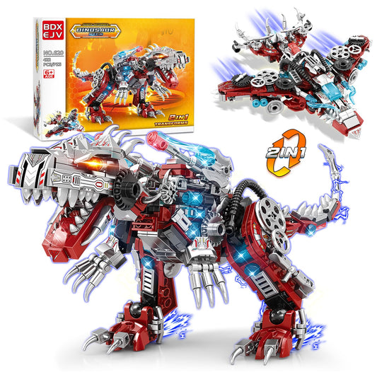 BDXEJV STEM 2 in 1 Dinosaurs Building Kits 422PCS, Compatible with Normal Dinosaurs Bricks, Toys for Kids Age 6-10 Year Old, Educational Building Sets Best Gifts for Boy 6-10