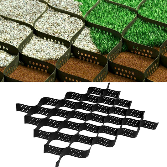 2 Inch Depth Gravel Ground Base Grid Stabilizer Mud Slope Control Driveway HDPE Material Expandable Folding Permeable Paver Honeycomb Grid for Paths,Sidewalks,ParkingLots,Gardens,Yards (6.5 X 33 FT)