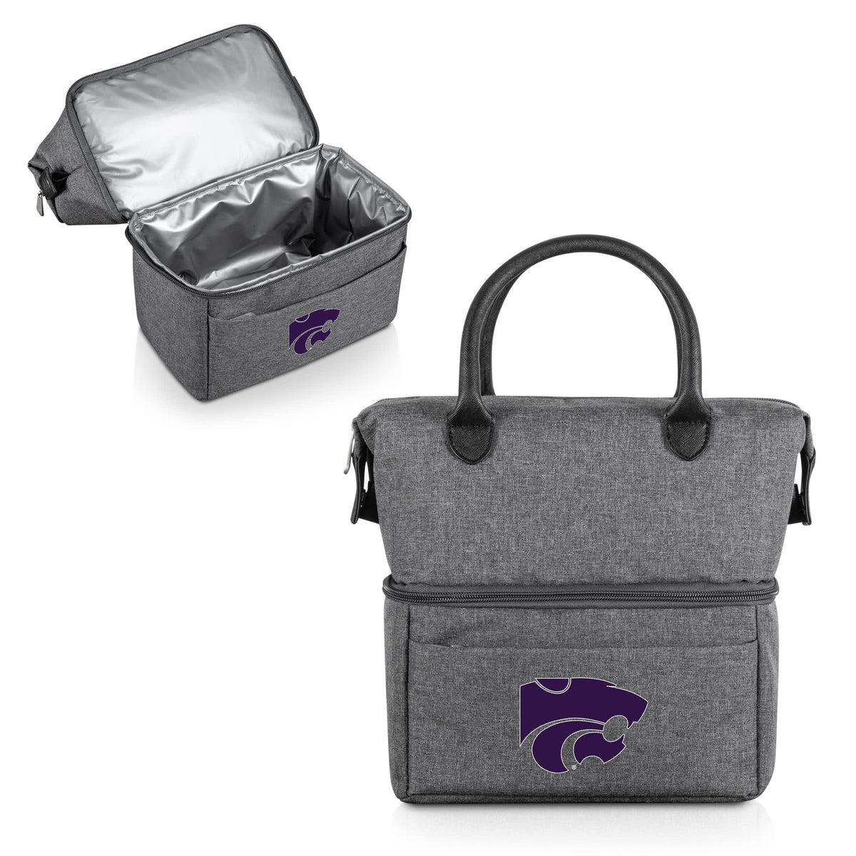 Picnic TIME NCAA Kansas State Wildcats Urban Lunch Bag, Cooler Lunch Tote, Insulated Lunch Bag, (Gray with Black Accents)