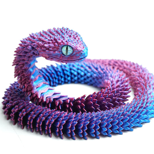 3D Printed snakeToys Model, Flexible Joint Animal lace Statue, Fidget restlessness, ADHD Toy, Surprise Fantasy Easter Gift for Kid Boy Girls (RB)