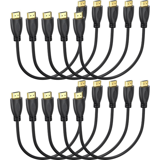 4K 1FT 10-Pack, 2.0 CL3 PS5, PS4, HDMI Cable High Speed HDMI Cable Supports ARC & Rated for Laptop, Soundbar, Monitor