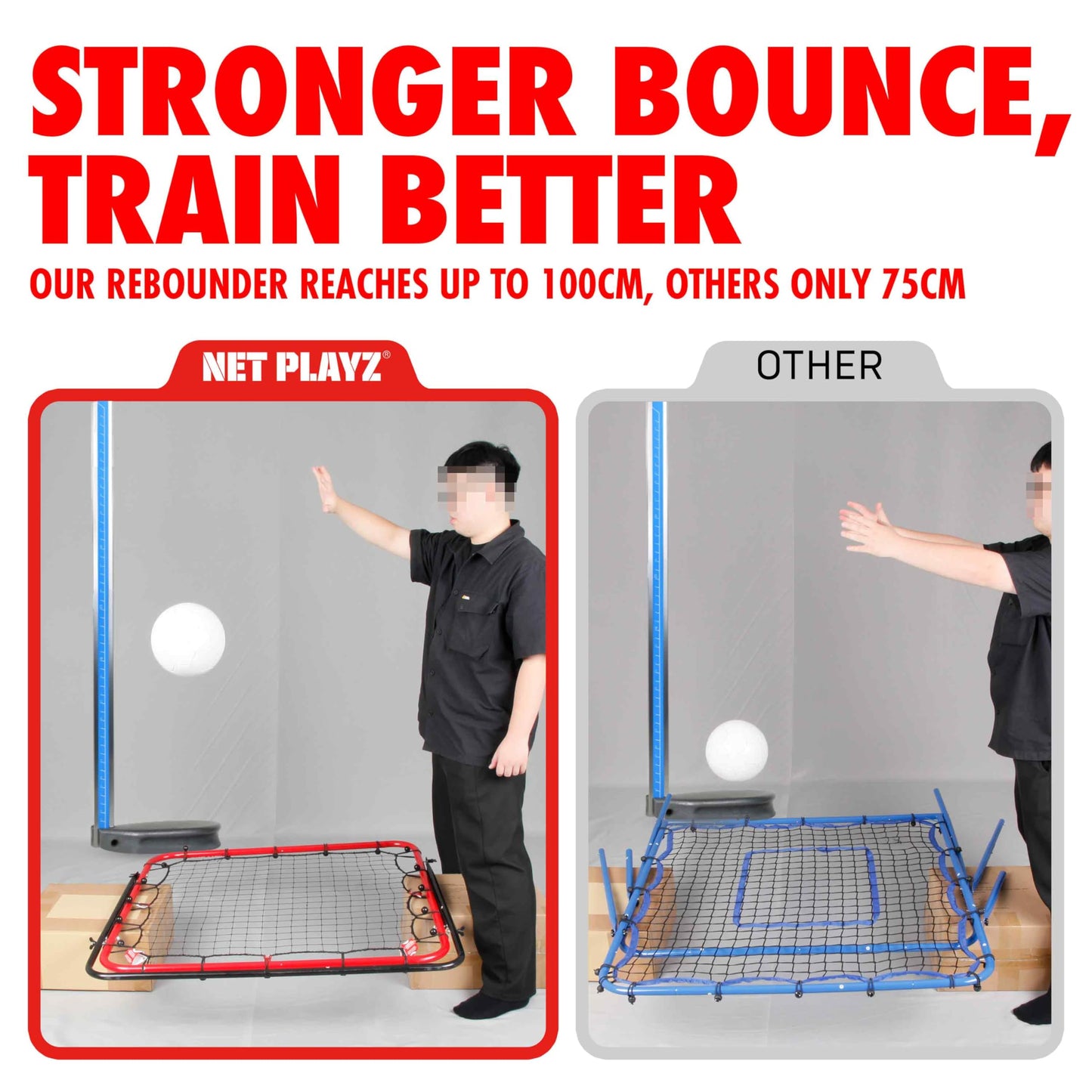 Soccer Training Equipment, Kickback 3.3X3.3FT - Football Training Gifts, Aids & Equipment for Kids, Teens & All Ages, Portable