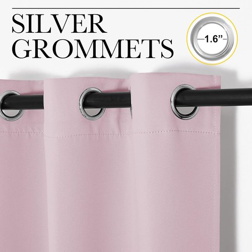 NICETOWN Blackout Curtains - Thermal Insulated Grommet Panels for Girls Room | Lavender Pink, 34 x 84 Inches