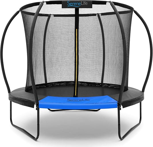 Serenelife 12FT 10FT 8FT Recreational Trampolines with Enclosure Net and Ladder and Anti-Rust Coating, ASTM Approved Trampoline Outdoor for Kids and Adults Outdoor Yard Trampolines