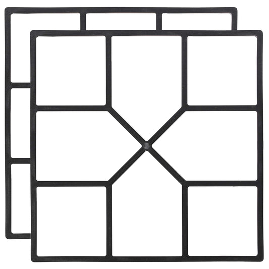 2 Pack Decorative Pavement Mold Cement Form Stamp Walkway Maker Patio Stepping Stone Pavers Reusable Pathway Mould