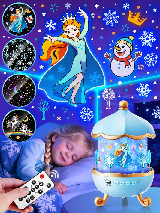 Frozen Toys, 15 Music+16 Films+315 Colors Night Light for Kids, 360°+Remote+Cordless Star Projector for Kids Night Light Projector, Princess Toys for Girls Room Decor, Princess Gifts Frozen Gifts